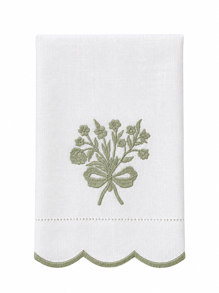 Toalha Lavabo Linho Bouquet Real Celadon