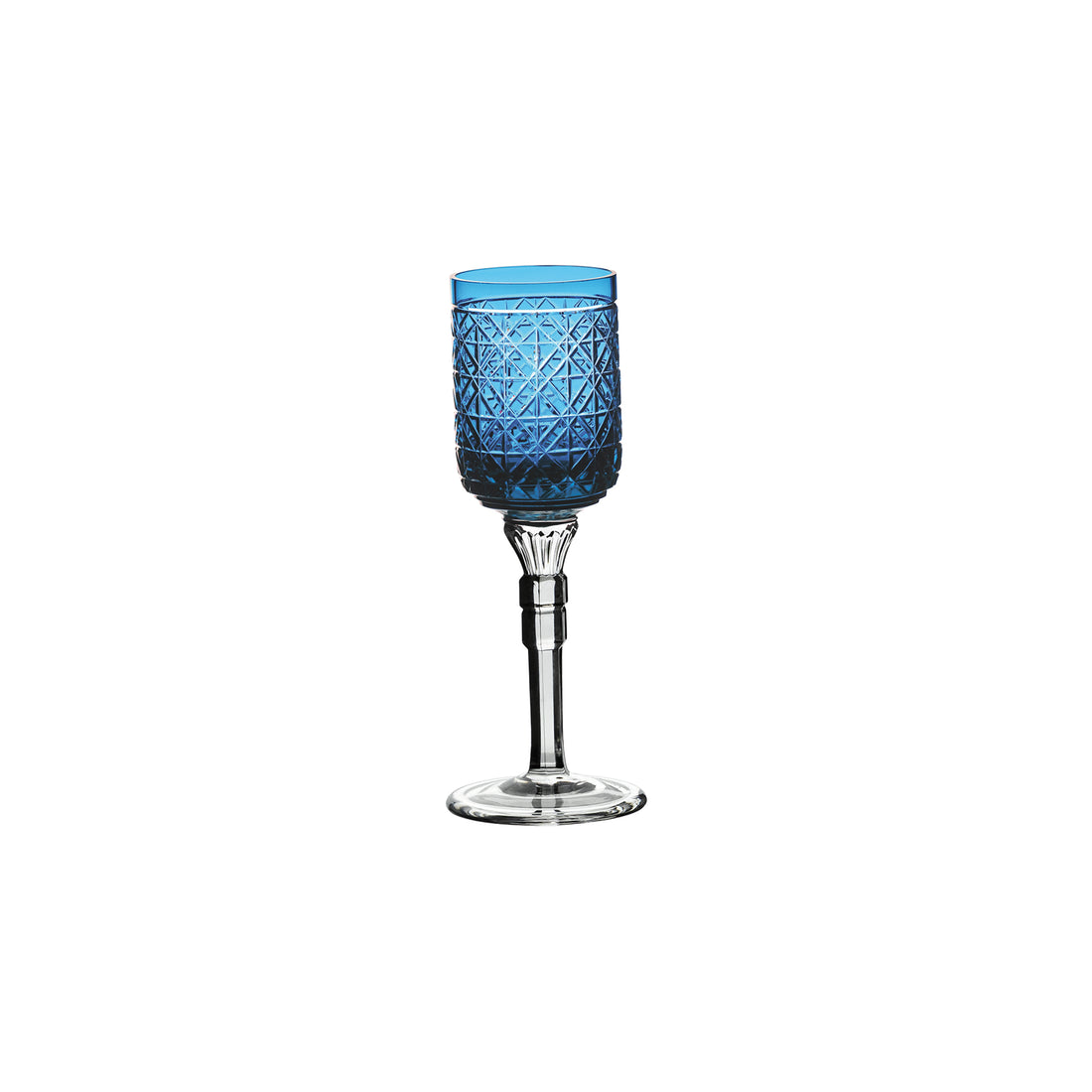 Taca de cristal para licor simetría 85 Ml - azul claro