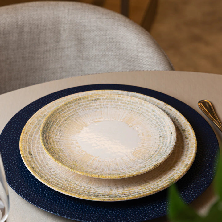 Prato Sobremesa  Off White Ceramica Un