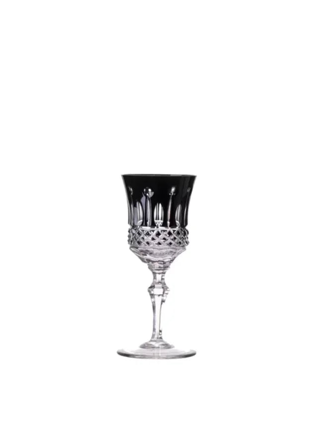 Taça Licor lapidada preta