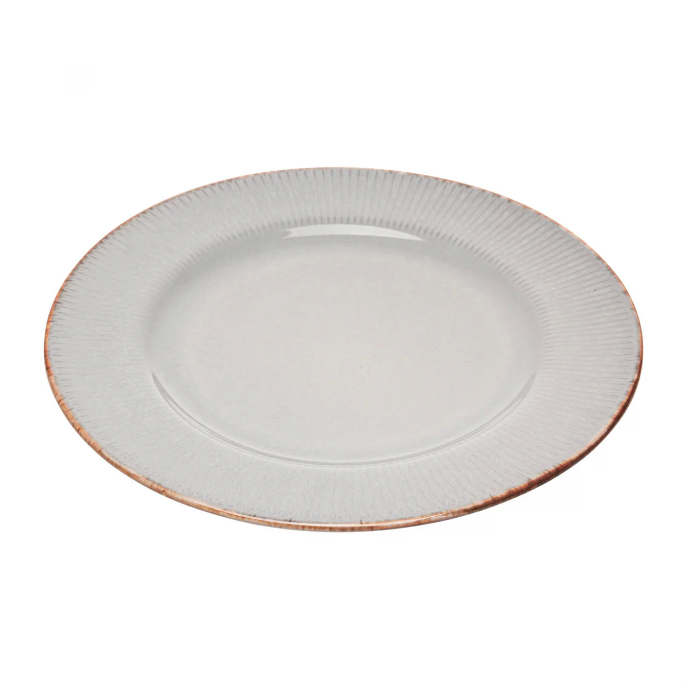 Prato Raso De Ceramica Cinza 27Cm