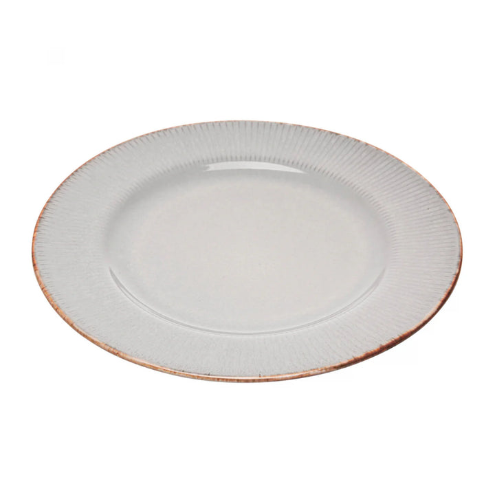 Prato Raso De Ceramica Cinza 27Cm