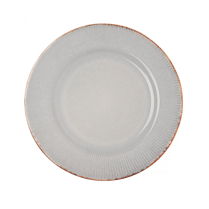 Prato Raso De Ceramica Cinza 27Cm