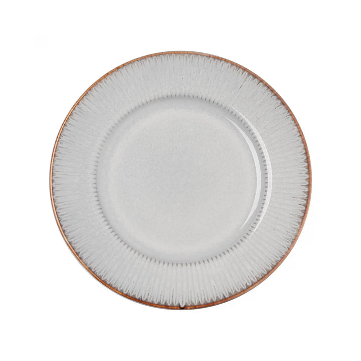 Prato Para Sobremesa De Ceramica Cinza