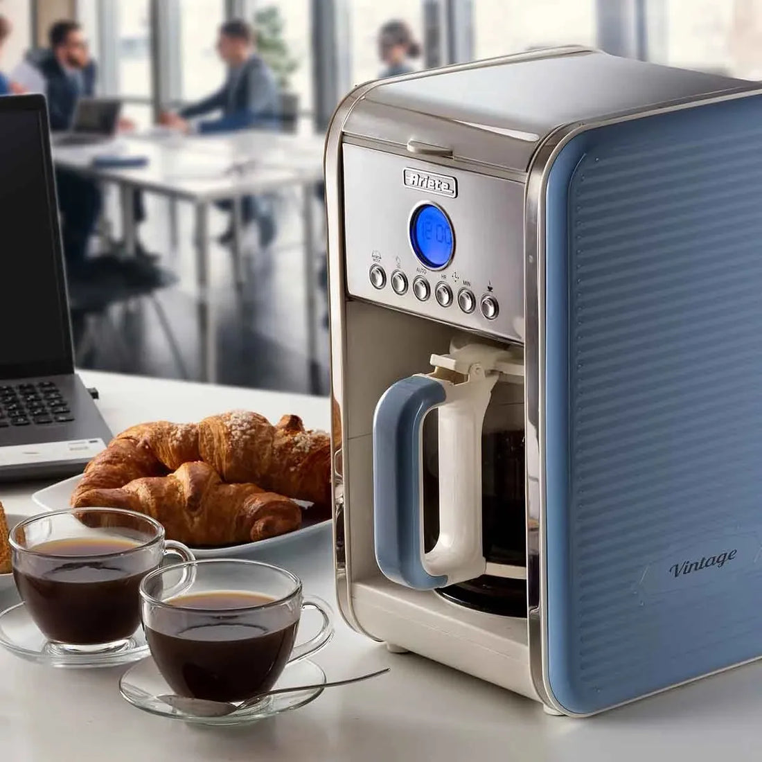 Maq Café Manual Vintage Azul 127V