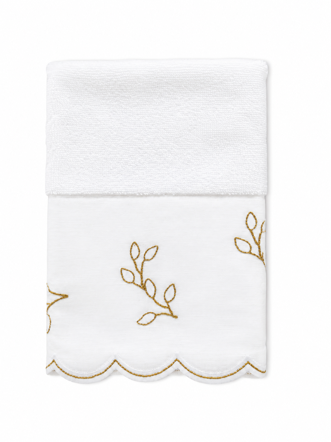 Toalha Lavabo Ciranda De Lenox Branco/Dourado