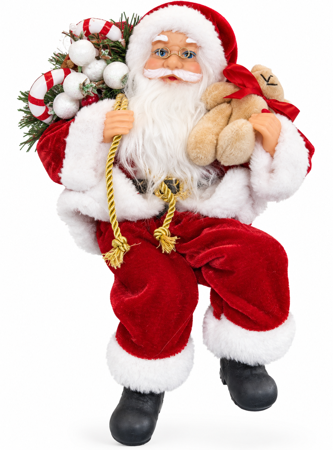 Papai Noel Decorativo Sentado 35Cm Natal