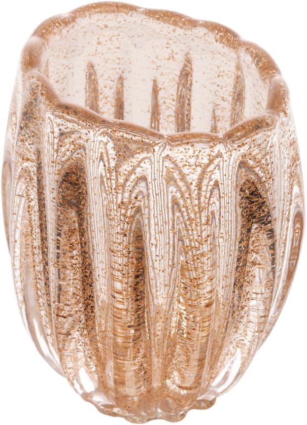 Vaso Vidro Italy Dourado 11X 10X 13Cm