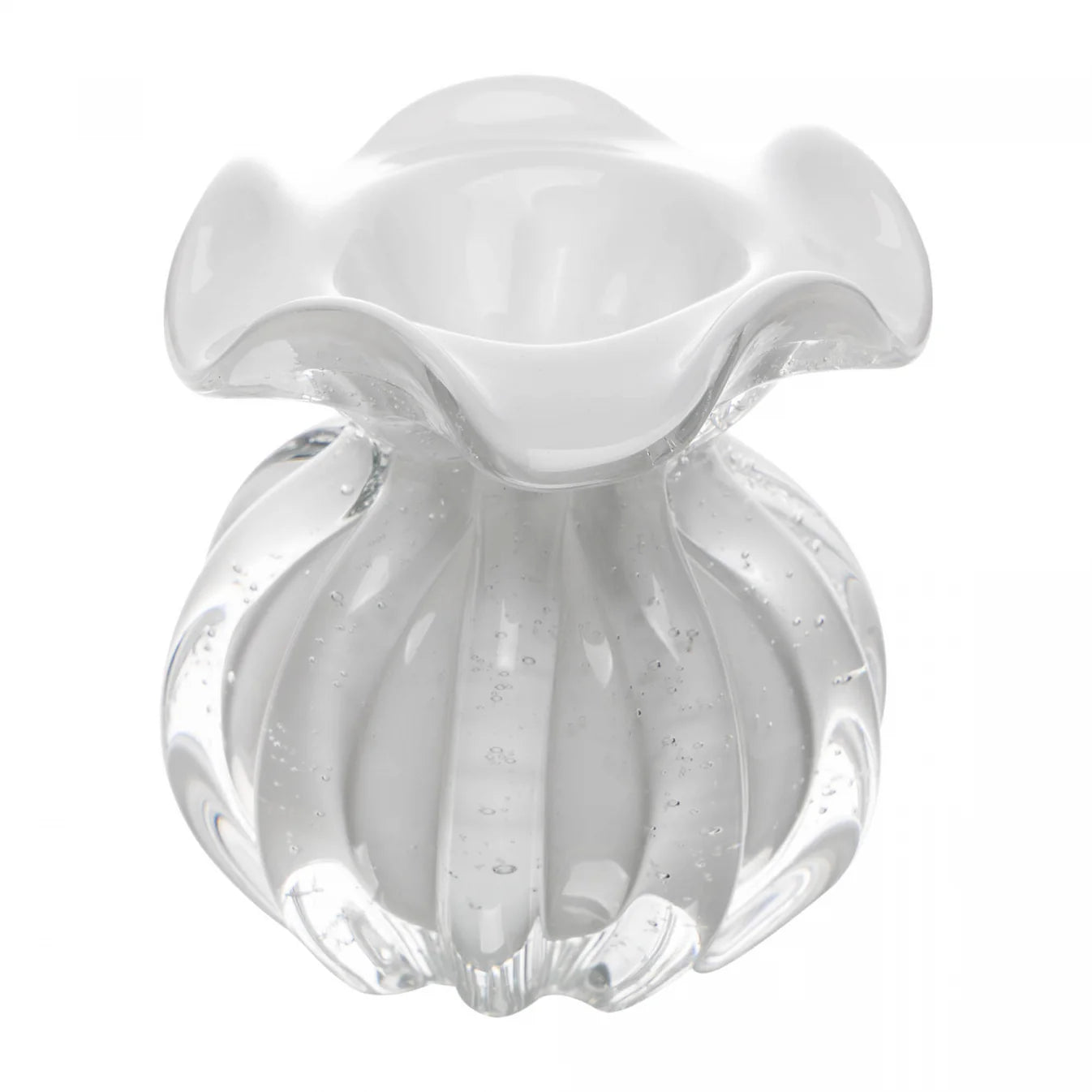 Vaso Italy 10Cm X 11Cm Branco Leitoso Vidro