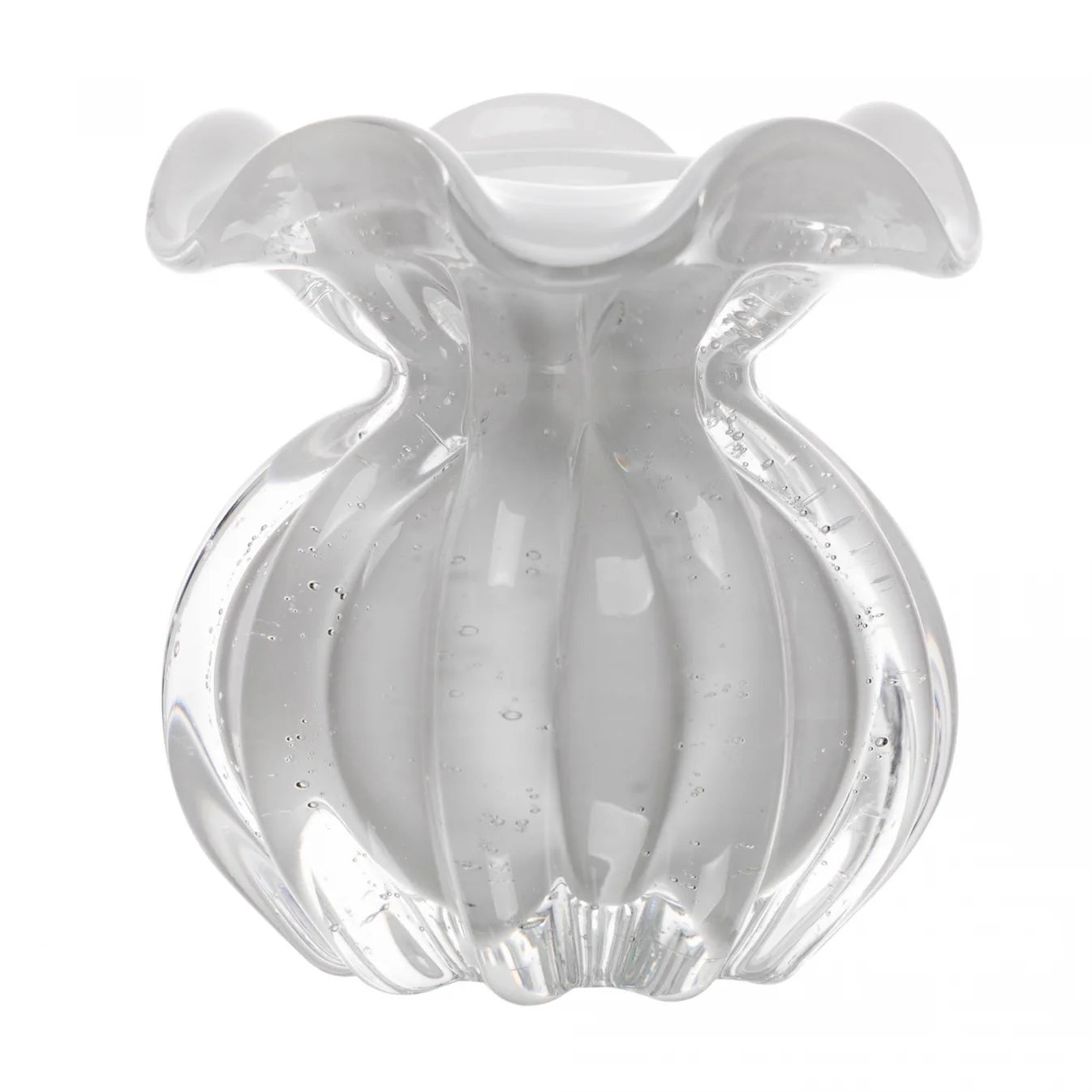 Vaso Italy 10Cm X 11Cm Branco Leitoso Vidro