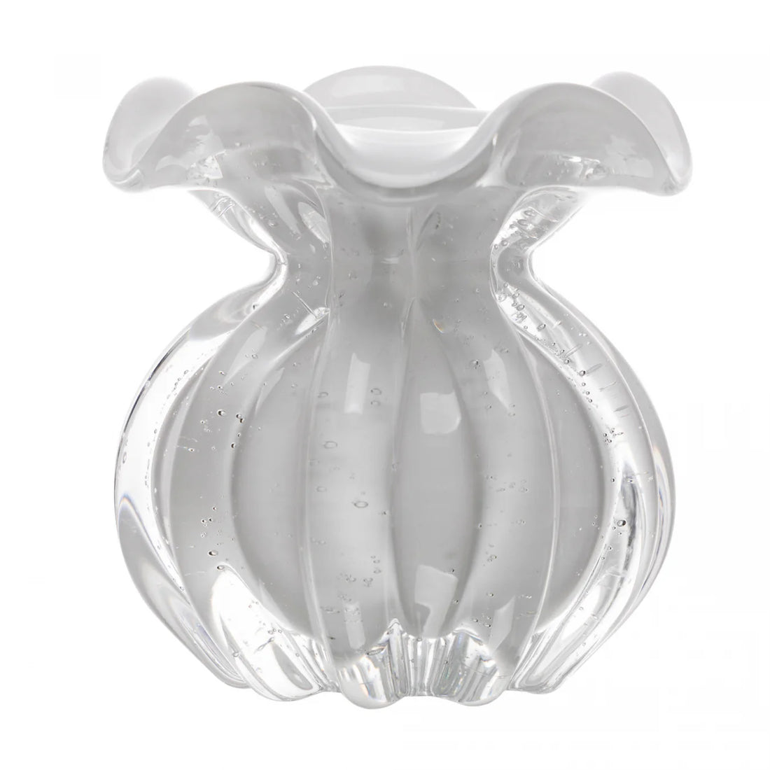 Vaso Italy 10Cm X 11Cm Branco Leitoso Vidro