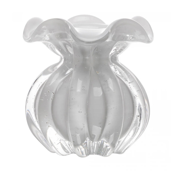 Vaso Italy 10Cm X 11Cm Branco Leitoso Vidro