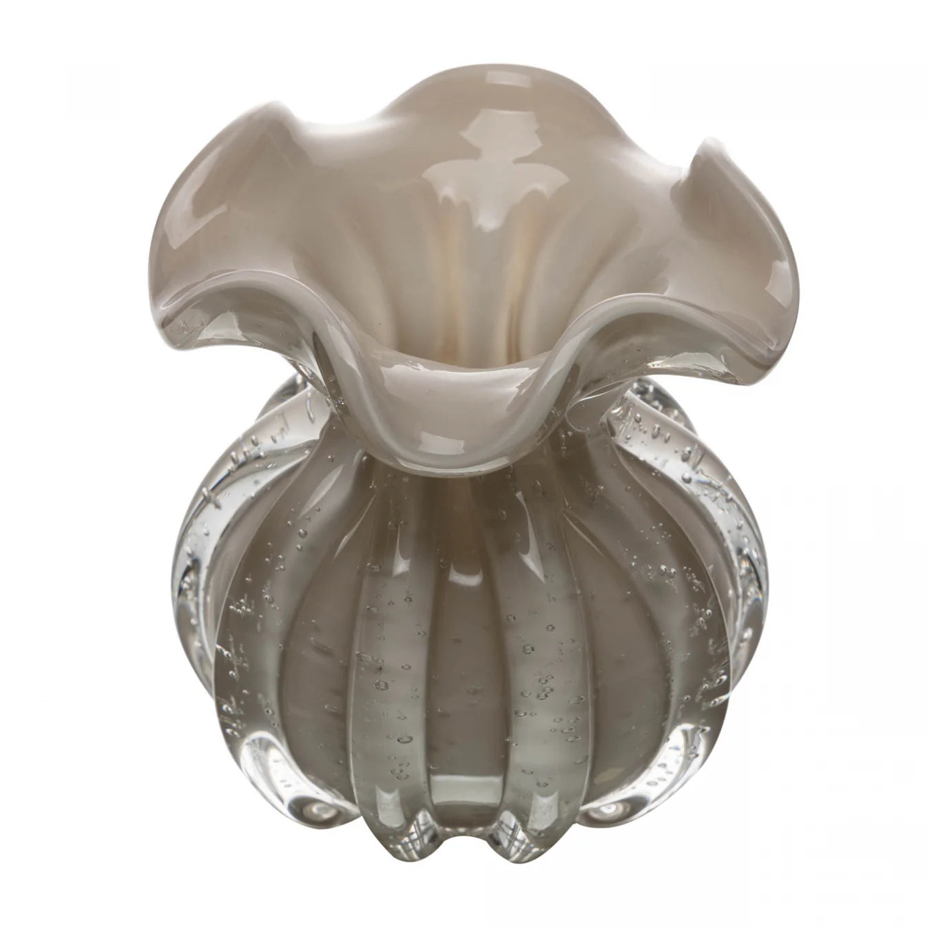 Vaso Italy 11Cm X 13Cm Nude Leitoso Vidro