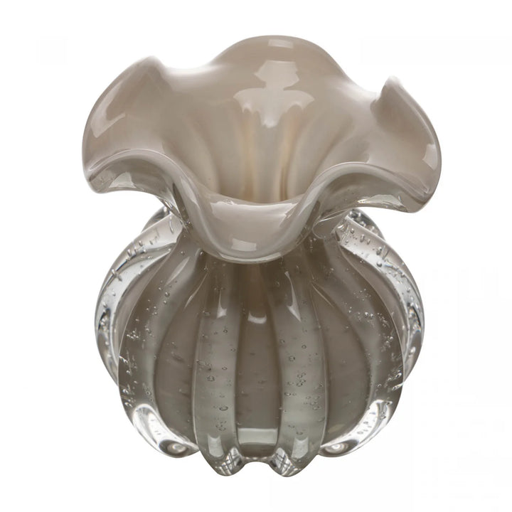 Vaso Italy 11Cm X 13Cm Nude Leitoso Vidro