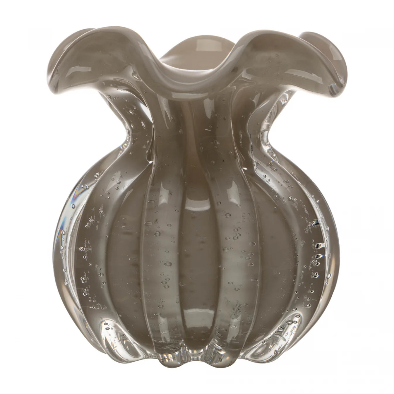 Vaso Italy 11Cm X 13Cm Nude Leitoso Vidro