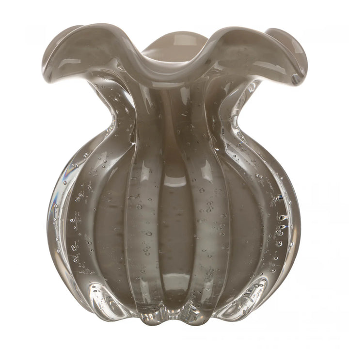 Vaso Italy 11Cm X 13Cm Nude Leitoso Vidro