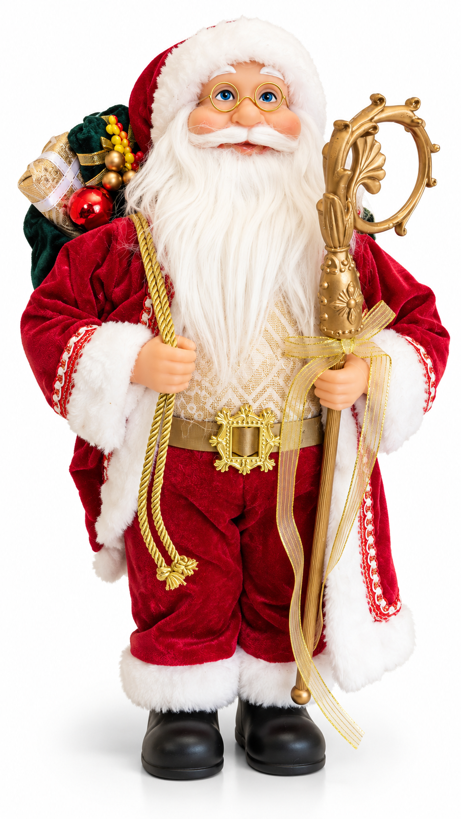 Papai Noel com cajado Natal 45Cm