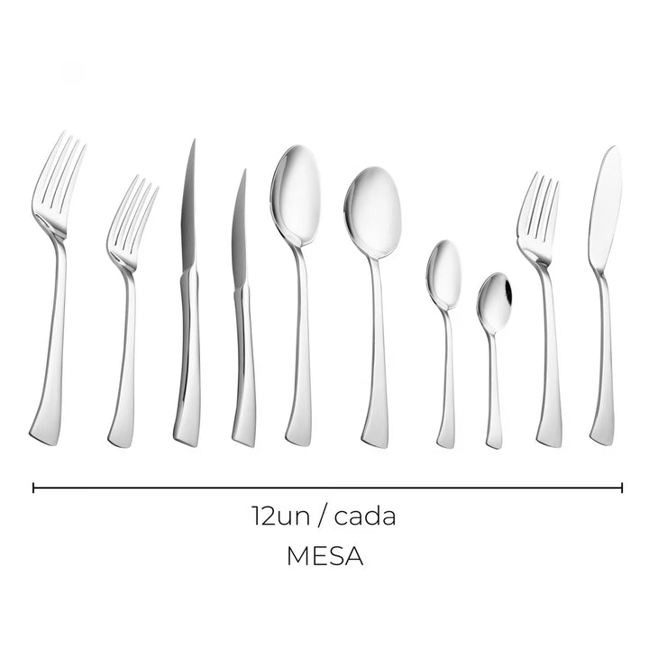 Faqueiro 130 Pecas De Aco Inox Com Caixa Litografada Berna