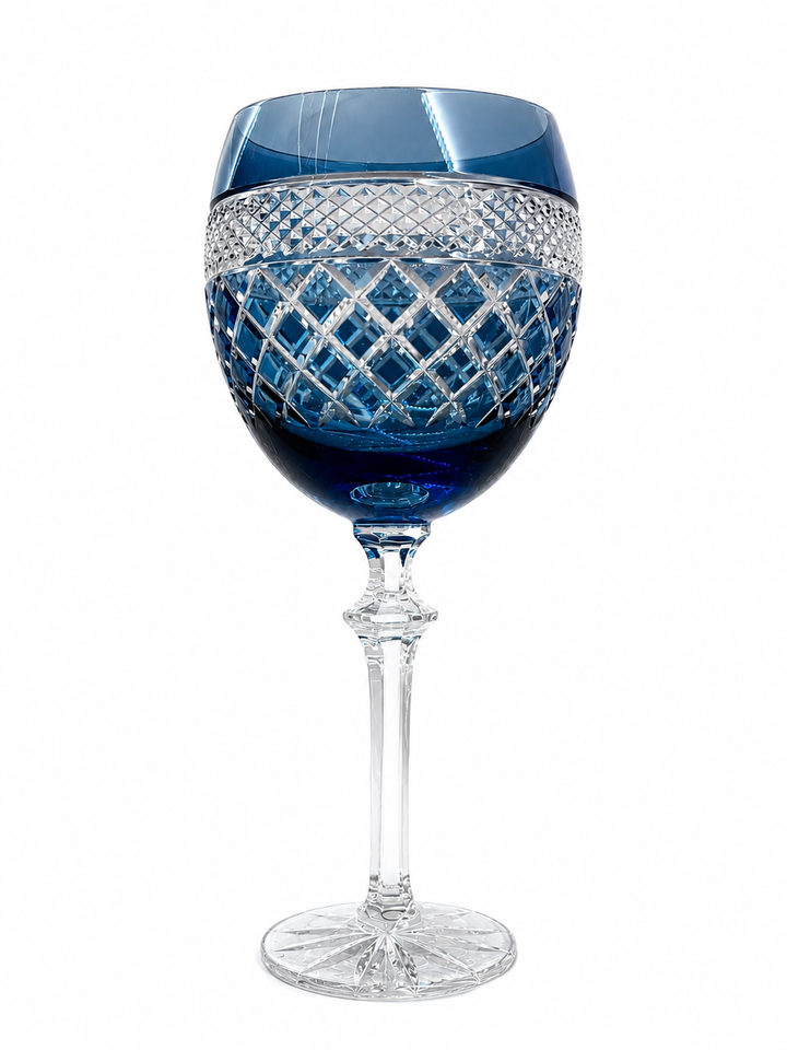 Taca Vinho/agua Cristal Lap. Azul 500ml