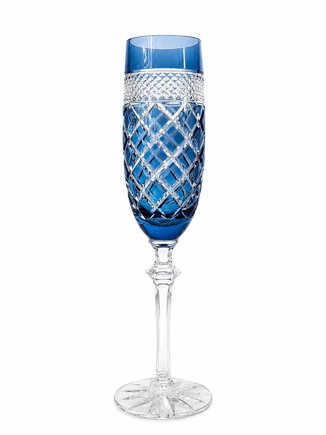 Taça Champ. Cristal Lapidado Azul 190 ml