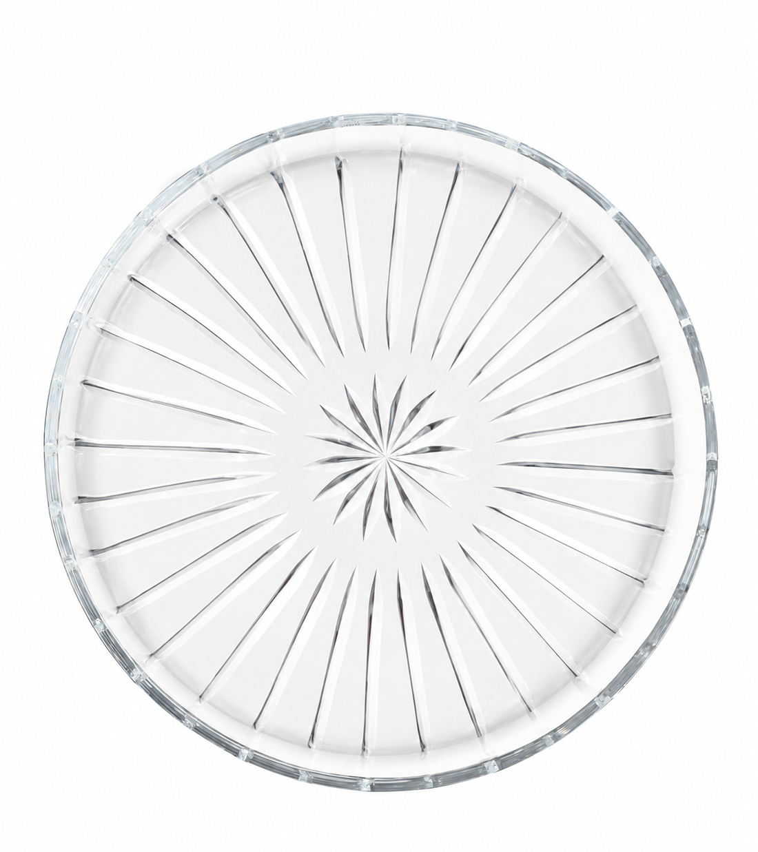 Prato de bolo de cristal Lapidado 31 Cm