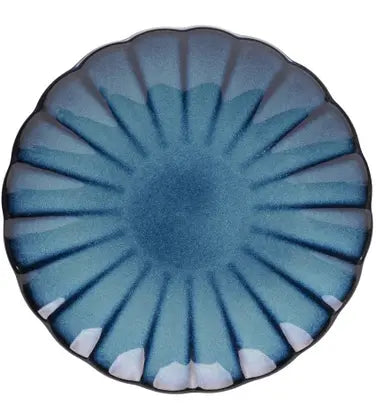 Prato Sobremesa Ceramica Scallop Azul 21Cm