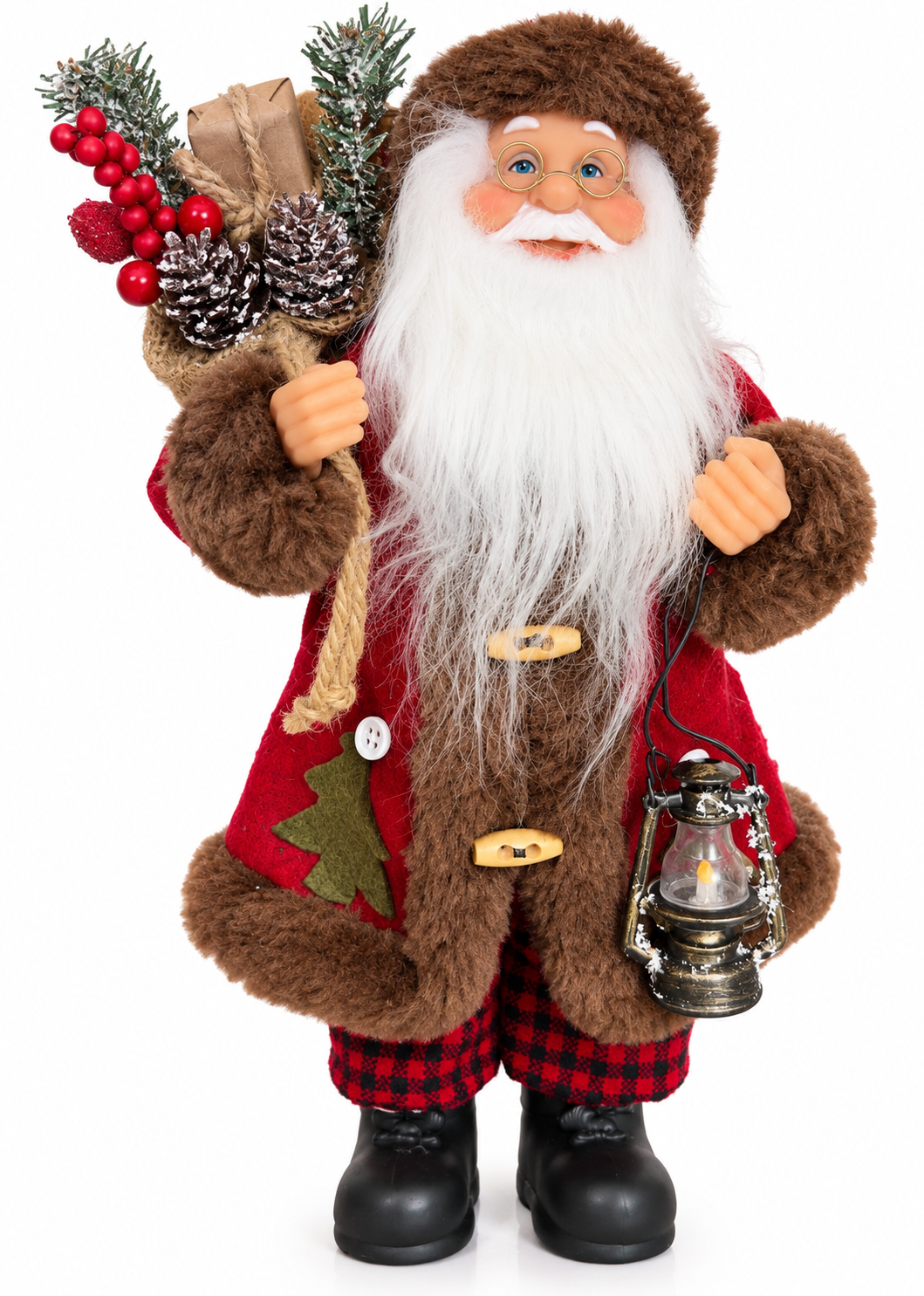 Papai Noel com lamparina 30cm Natal