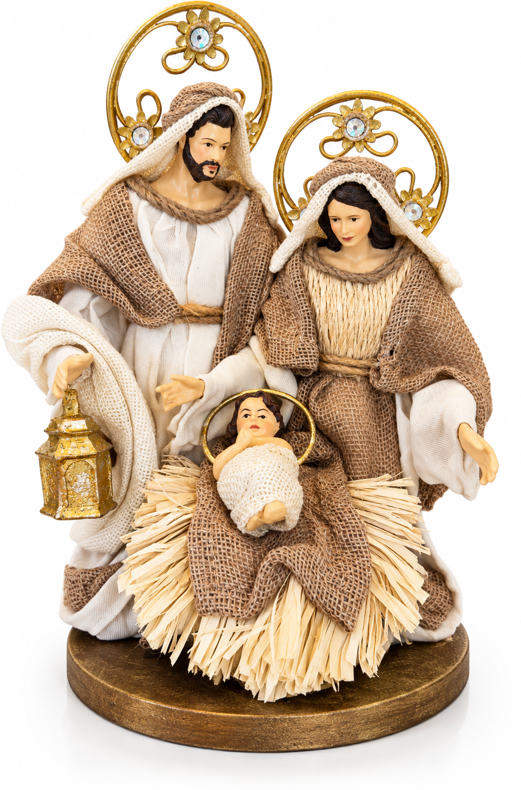 Sagrada Familia Bege/Marfim/Ouro 22Cm Natal