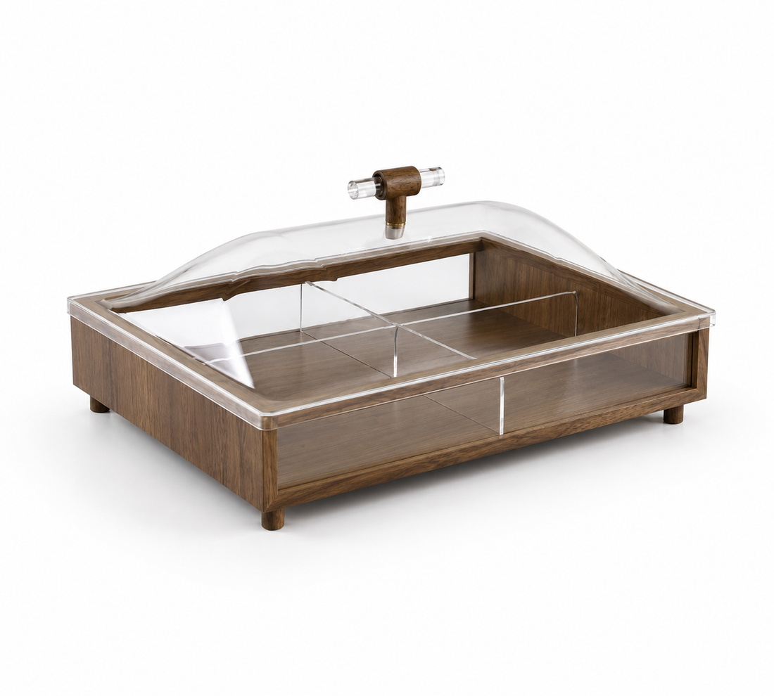 Bandeja C/Divisorias E Tampa Acrilico 31X26x12 ..