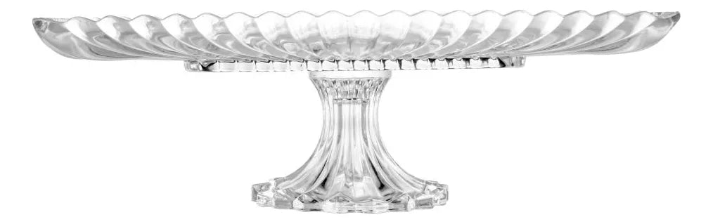 Travessa De Cristal Com Pe Retangular Geneva 30X16,5X12cm