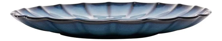 Prato Sobremesa Ceramica Scallop Azul 21Cm