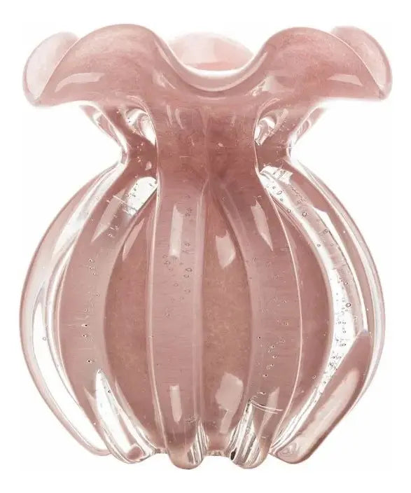 Vaso Italy 11 X 13 Rosa Leitoso Vidro