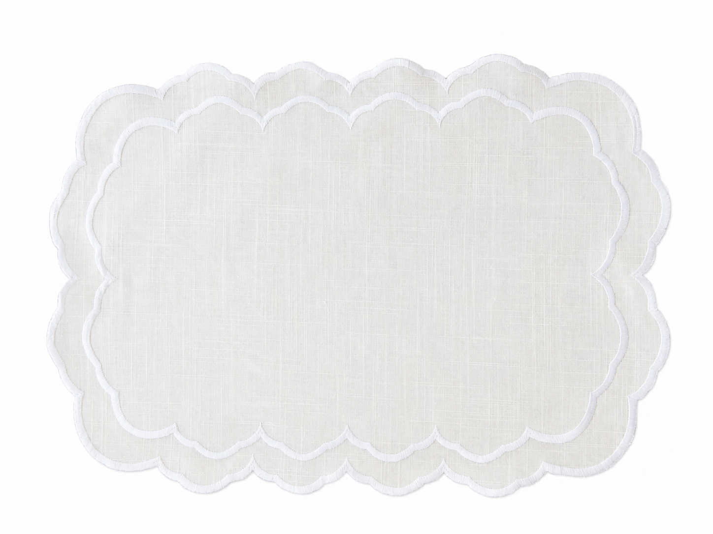 Jogo Americano  Porto Fino Branco Com Bordado Branco 35X50cm