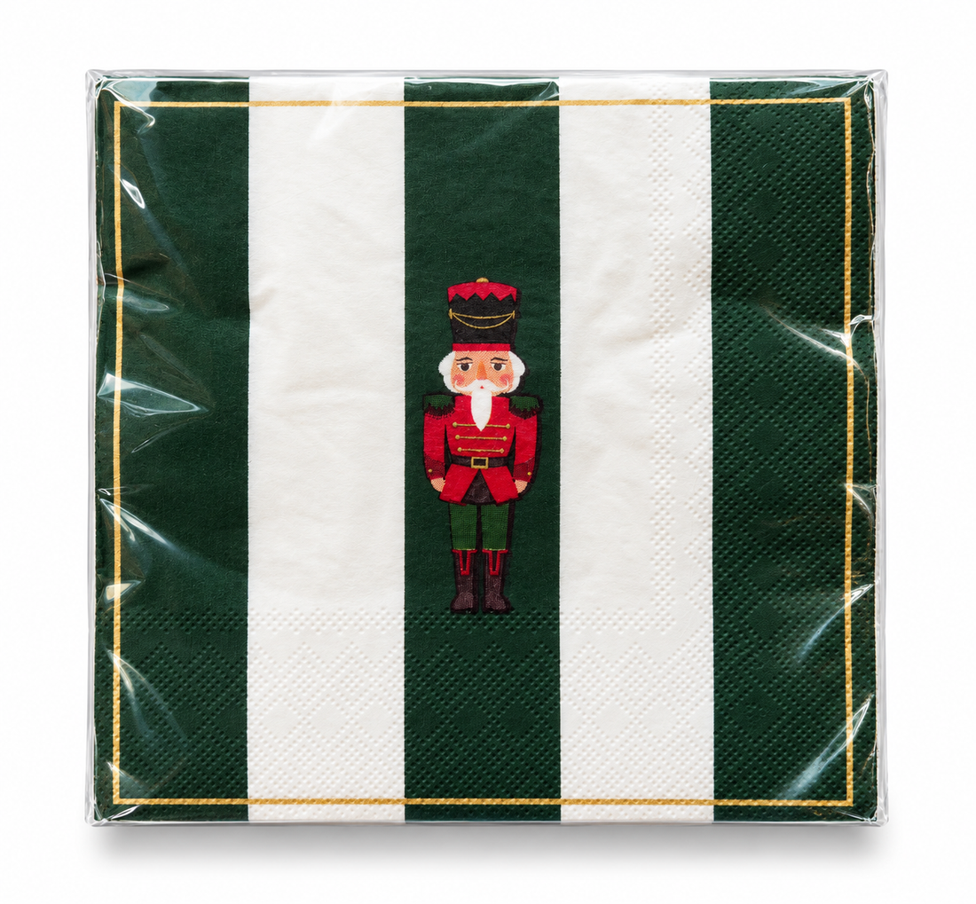 Guardanapo Papel Soldado chumbo listrado Natal