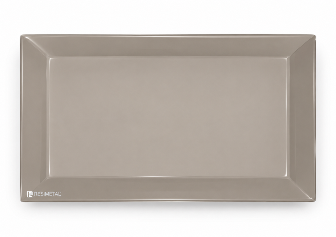 Bandeja Slim 20X12cm  Cristal/Marfim