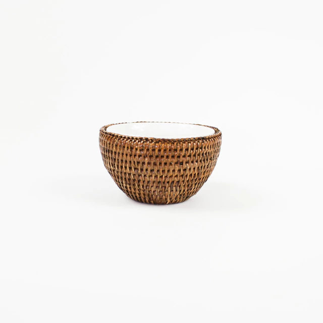 Bowl Porcelana Suporte Rattan 15 Cm