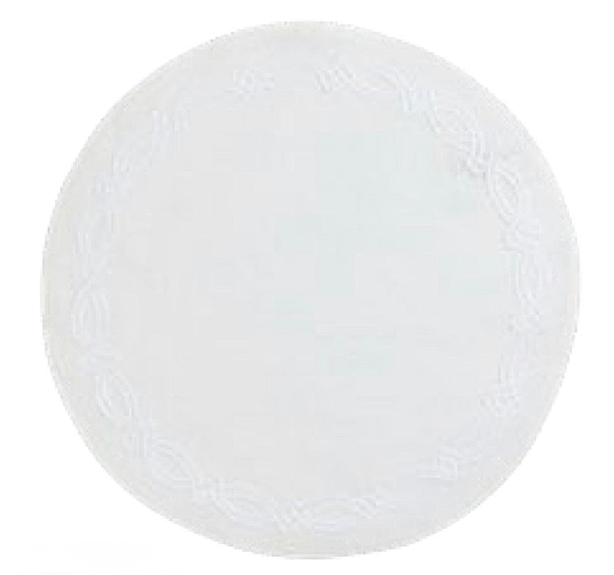 Jogo Americano Truly Branco C/ Bordado Branco 40Cm Redondo