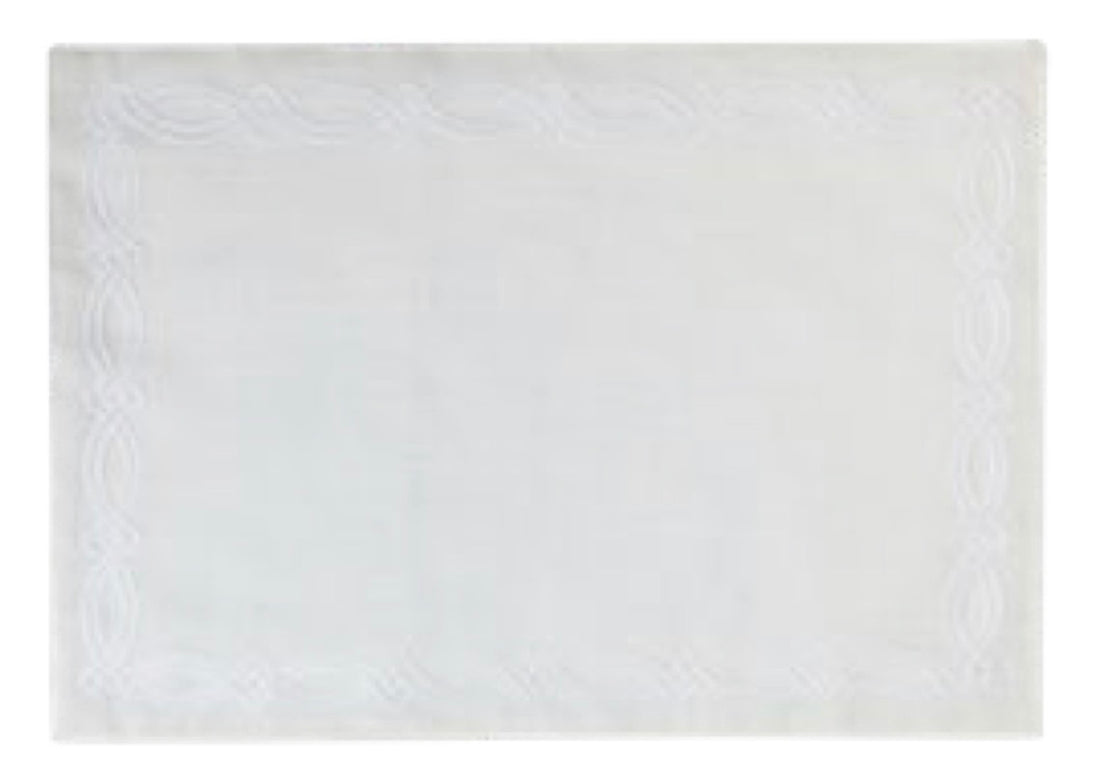 Jogo Americano Truly Branco C/ Bordado Branco 35X50cm