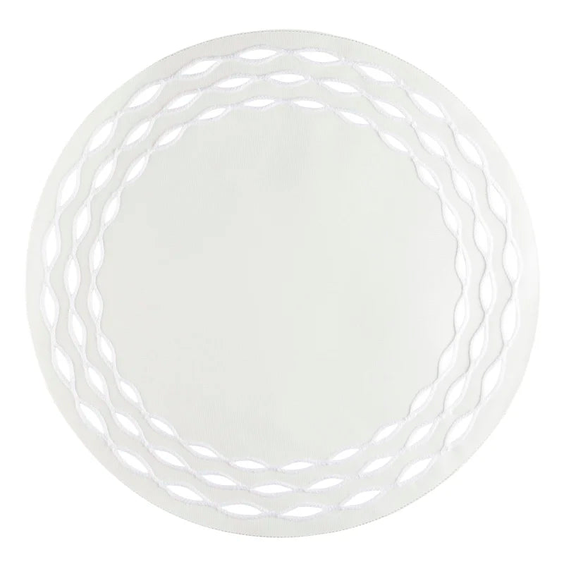 Jogo Americano  Olea Branco Com Bordado Branco 40Cm