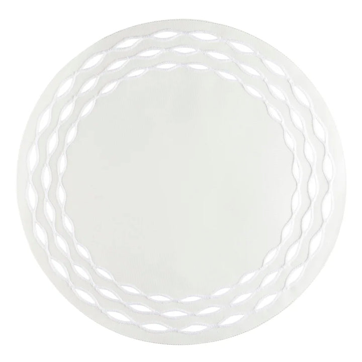 Jogo Americano  Olea Branco Com Bordado Branco 40Cm