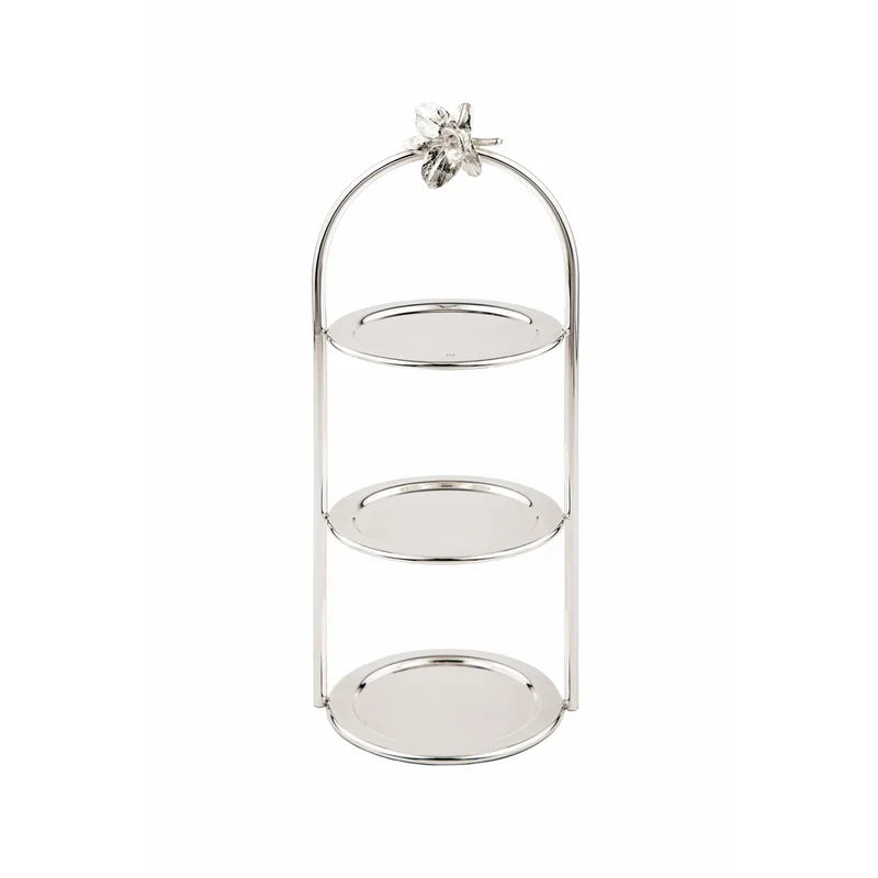 Porta Petit Fours Triplo Prata