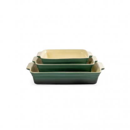 Kit 3 Travessas de ceramica verde degrade