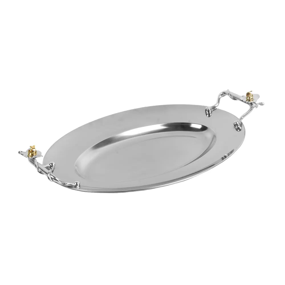 Travessa Oval Media Inox Orquidea