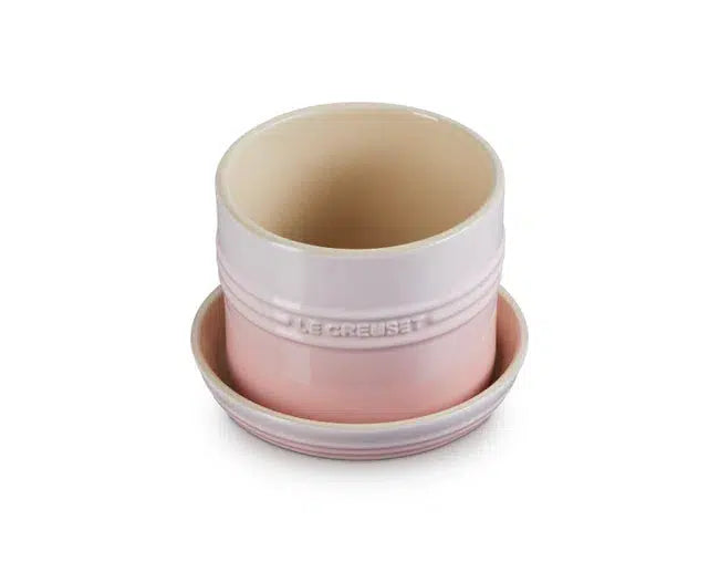 Vaso Para Ervas com Bandeja 14Cm Shell Pink