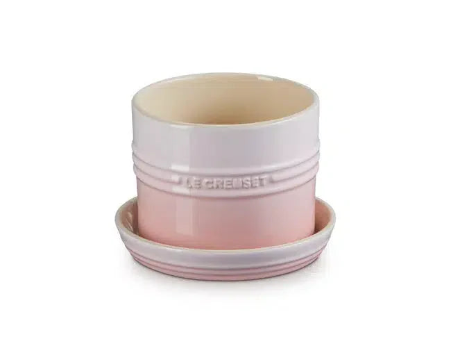 Vaso Para Ervas com Bandeja 14Cm Shell Pink