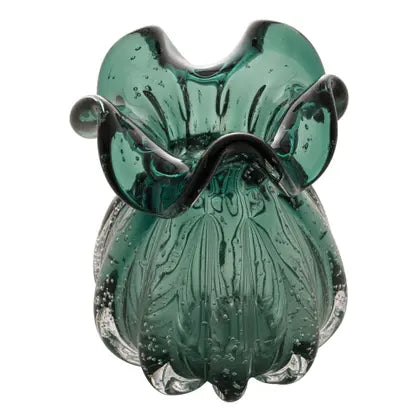 Vaso De Vidro Italy Verde Esmeralda 13Cm X 17Cm