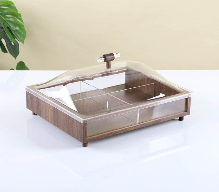 Bandeja C/Divisorias E Tampa Acrilico 31X26x12 ..