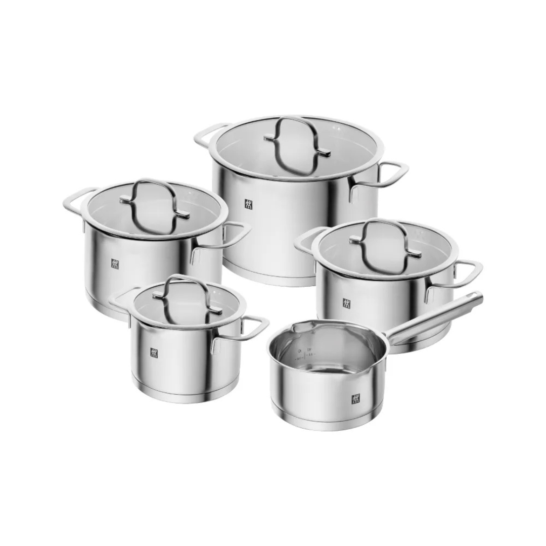 Conjunto 5 panelas aço inox Zwilling True Flow
