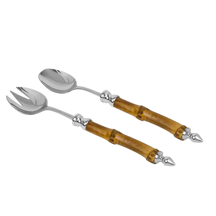 Par De Talher P Salada Com Bambu