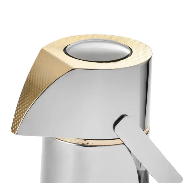 Garrafa Termica Sarezzo Inox e ouro 24k